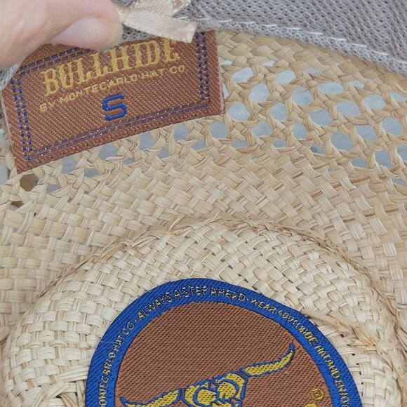 Bullhide Straw Cowboy Hat Womens Small Leather Beaded Concho Band Western Rodeo - Picture 9 of 15